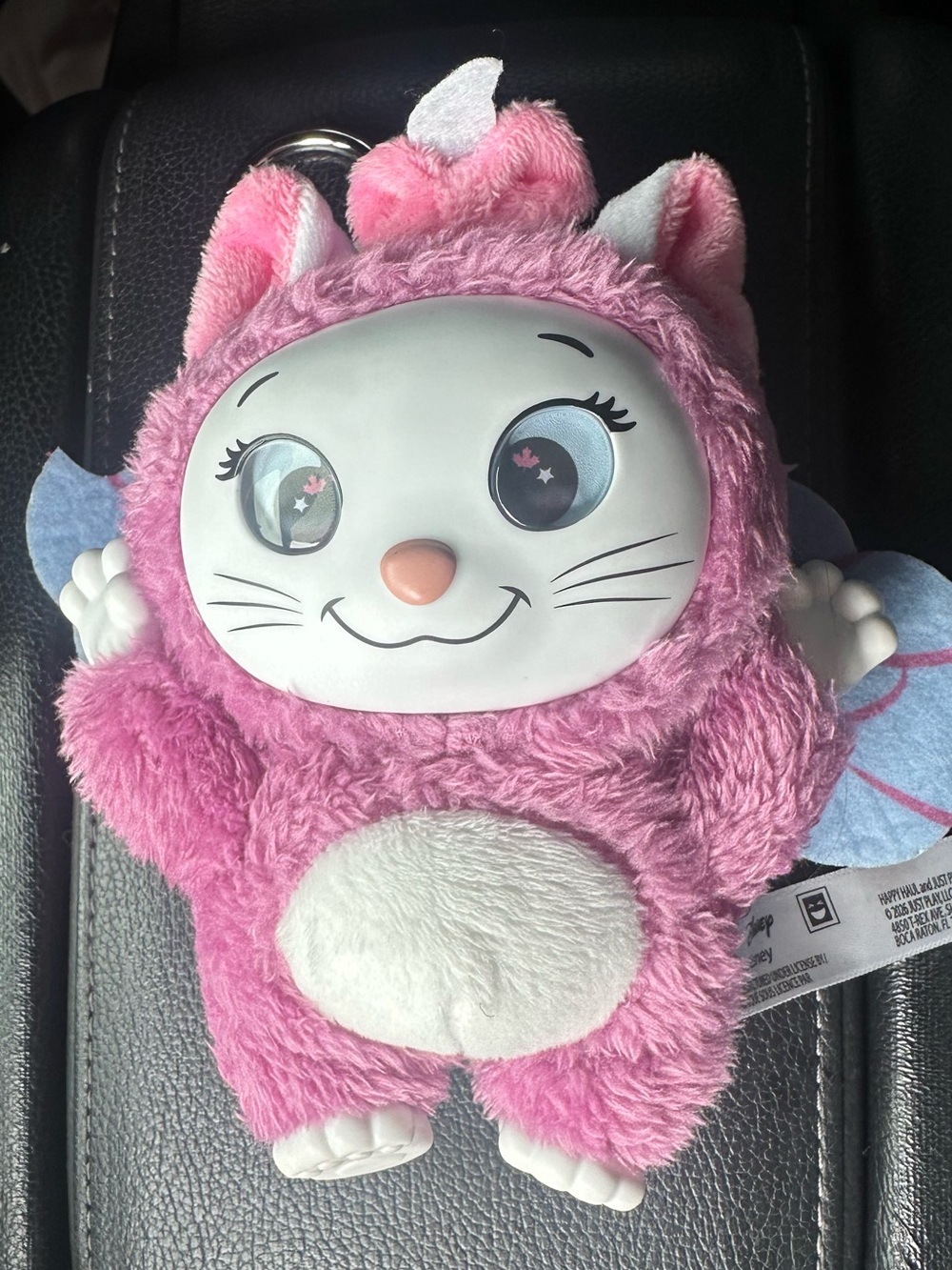 Disney Pink Plush Cat Unicorn Keychain Toy